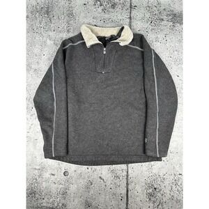 Kuhl Alfpaca Fleece PulloverWomens Xl Gray 1/4 Zip Sherpa Collar Jacket